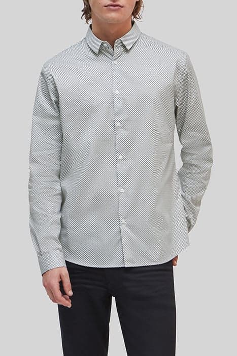 WHITE MINIMALIST ROSETTE PRINT SLIM SHIRT by IKKS