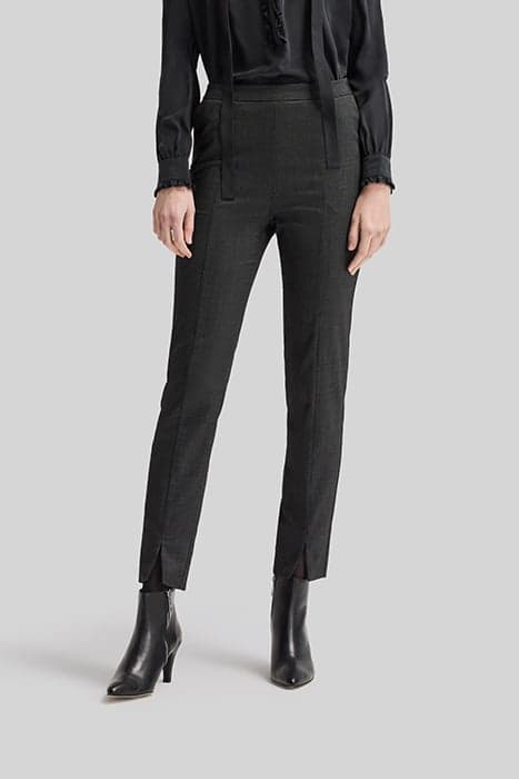 BLACK SEMI_PLAIN 7/8 SLIM SUIT TROUSERS by IKKS