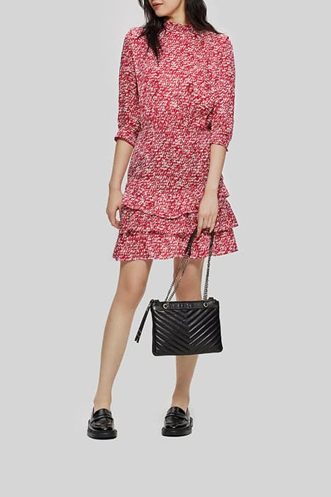 RED TAG PRINT RUFFLED DRESS by IKKS