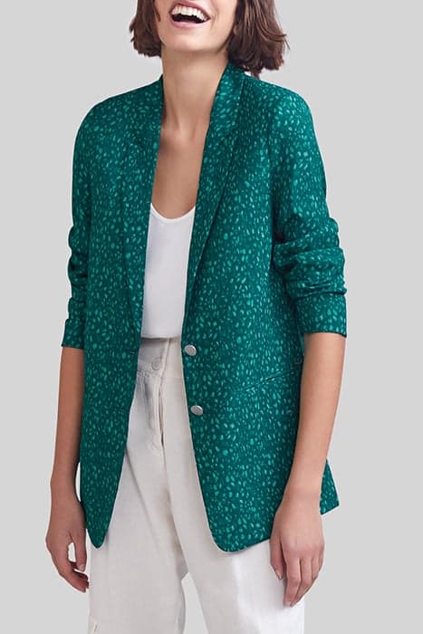 EMERALD RECYCLED SUIT JACKET WITH PEACOCK PRINT by IKKS