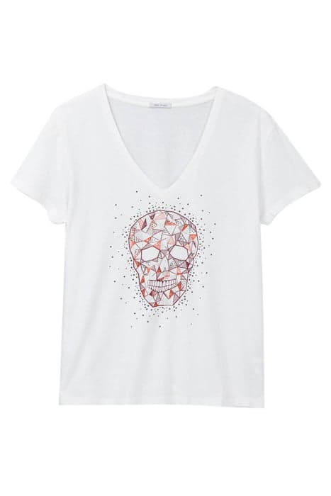 WHITE T-SHIRT WITH STUDS AND SKULL IMAGE by IKKS