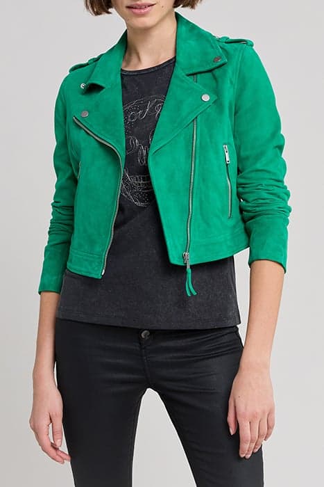 MINT SUEDE BIKER-STYLE JACKET by IKKS