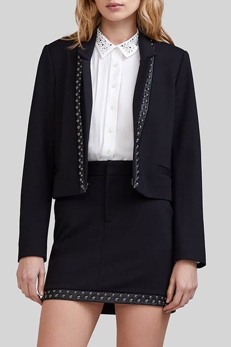 BLACK STUDDED SHORT SUIT JACKET by IKKS