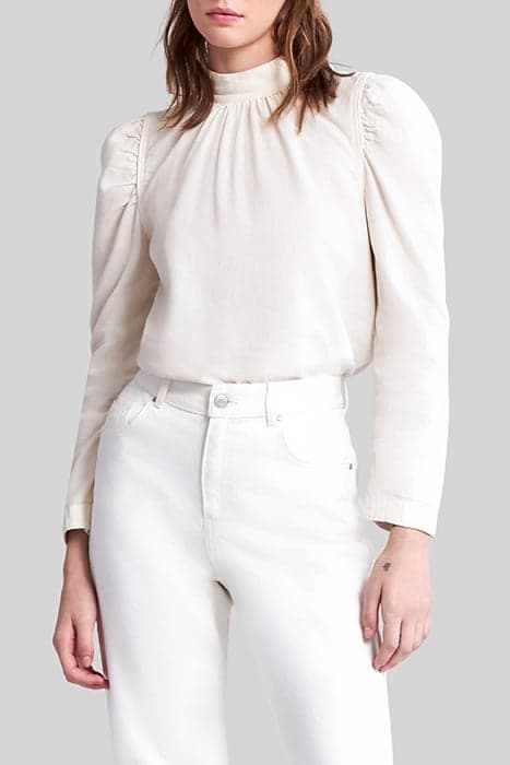 LIMESTONE ORGANIC COTTON BLOUSE, BUTTONED COLLAR by IKKS