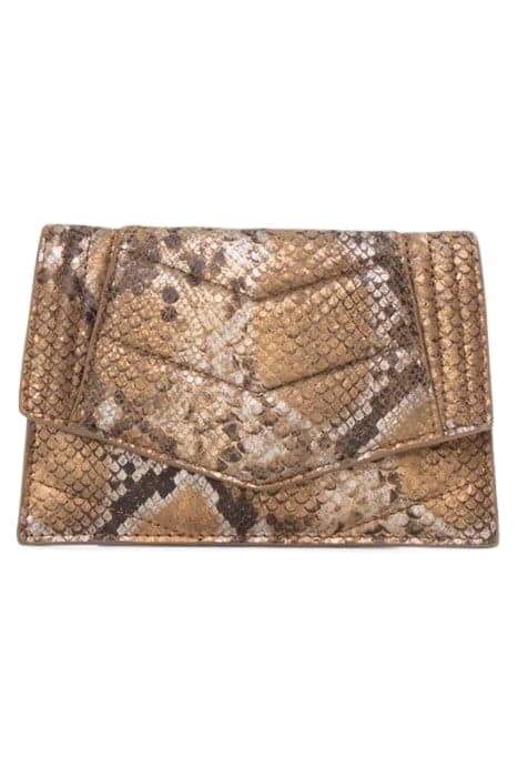 GOLD LEATHER PYTHON CARDHOLDER by IKKS