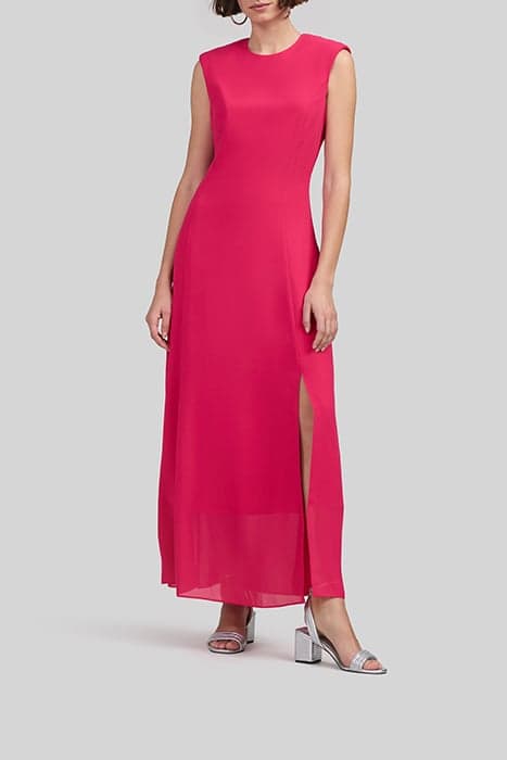 HOT PINK RECYCLED LONG DRESS WITH EPAULETS by IKKS