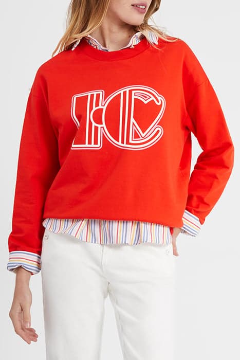 CRIMSON RED SWEATSHIRT WITH XL MONOGRAM by ICODE