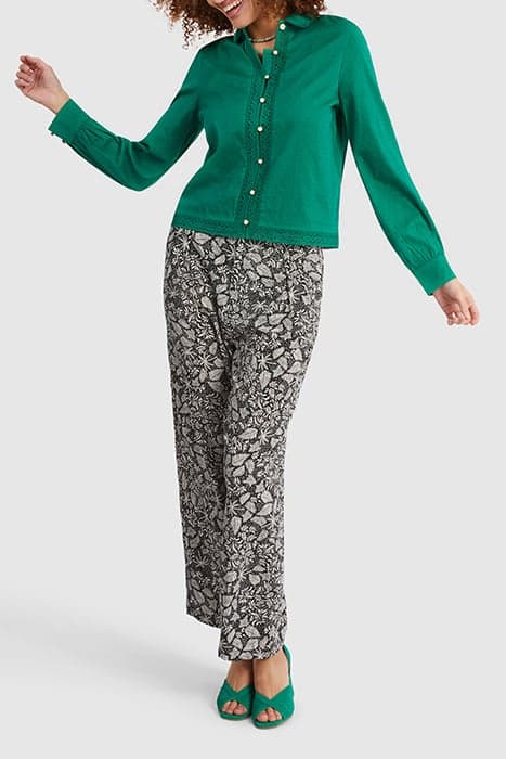 MEADOW GREEN JACQUARD SHIRT WITH EMBROIDERY by ICODE