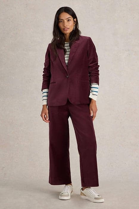 EVELYN VELVET BLAZER DARK PLUM by White Stuff