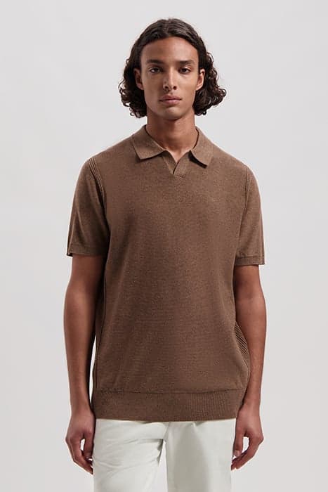 DS_MERCURY SHORT SLEEVE POLO DARK EARTH DARK EARTH by Dstrezzed