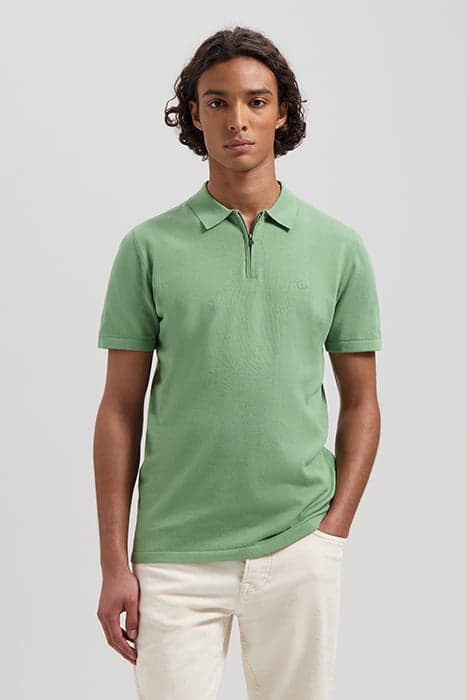 DS_DORIAN ZIP POLO LODEN FROST LODEN FROST by Dstrezzed