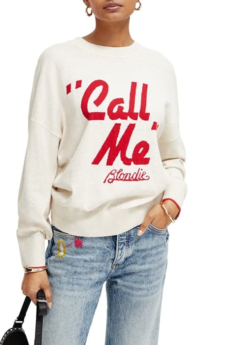 BLONDIE INTARSIA PULLOVER ECRU MELANGE by Scotch & Soda