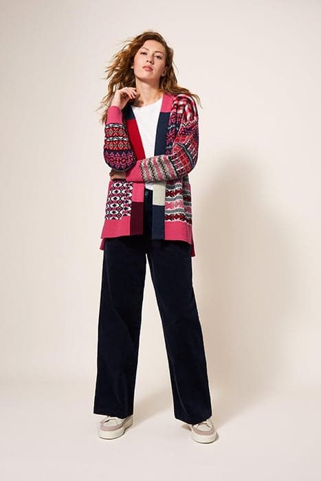 COCOON PATTERN CARDI FAIRISLE RED MULTI by White Stuff