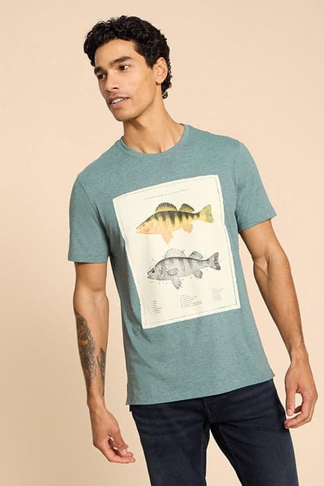 FISH DIAGRAM GRAPHIC TEE BLUE PRINT by White Stuff