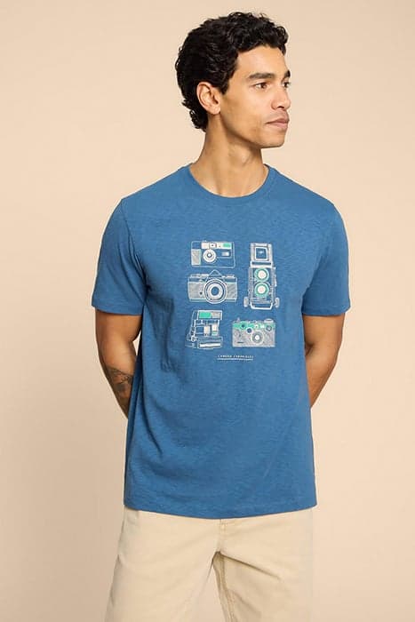 CAMERA CHRONICLES GRAPHIC TEE BLUE PRINT by White Stuff