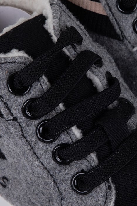 BABY BOYS’ GREY AND BLACK MIXED-FABRIC TRAINERS 4