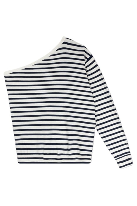 ONE SHOULDER KNIT TOP ECRU/NIGHT SKY 4