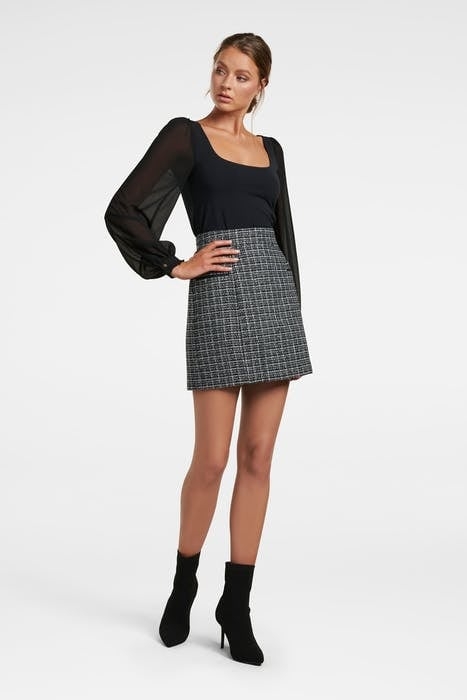 BETHANY BOUCLE MINI SKIRT NAVY 4