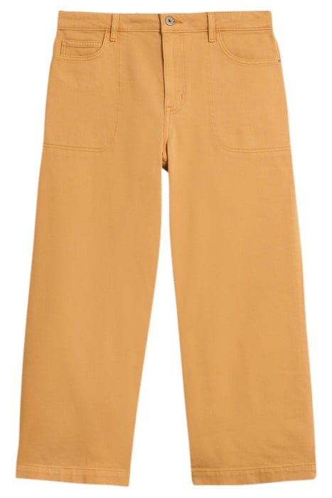 TIA WIDE LEG CROP JEAN MID YELLOW 2