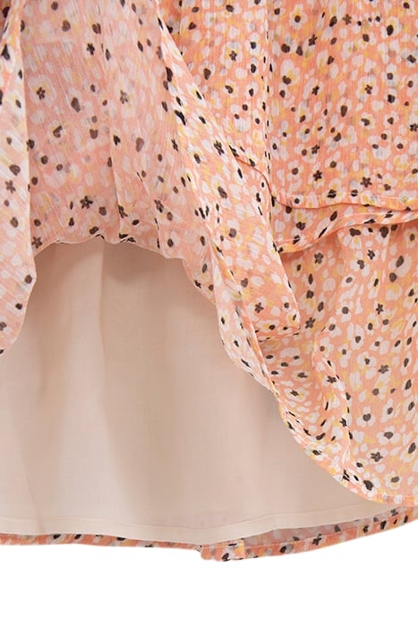 GIRLS' PEACH SHORT SKIRT WITH FLOWER TACHIST PRINT 5